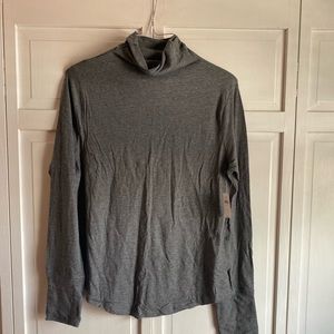 NWT GAP grey lightweight funnel neck top